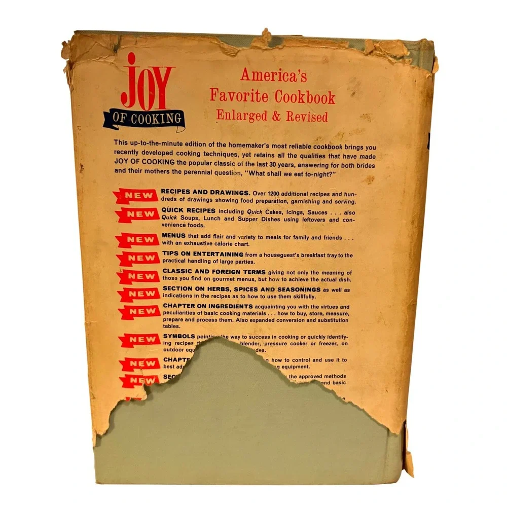 Vtg 1960s Joy of Cooking Hardcover Cookbook Mid Century Retro‎ Kitchen Display